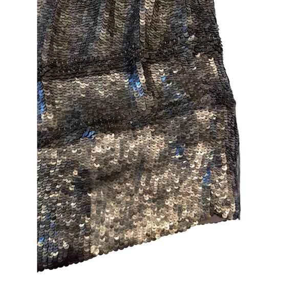 Theory Roxanne Spread Sequined Mini Skirt - Size 4 - Silver - Picture 2 of 5